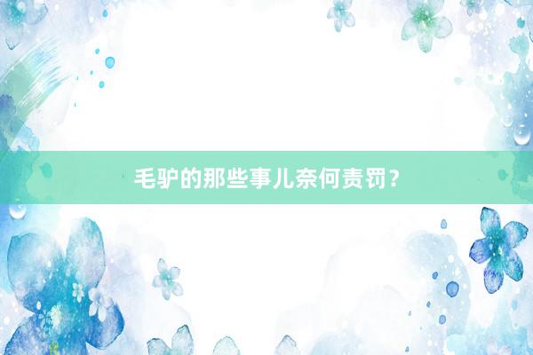 毛驴的那些事儿奈何责罚？